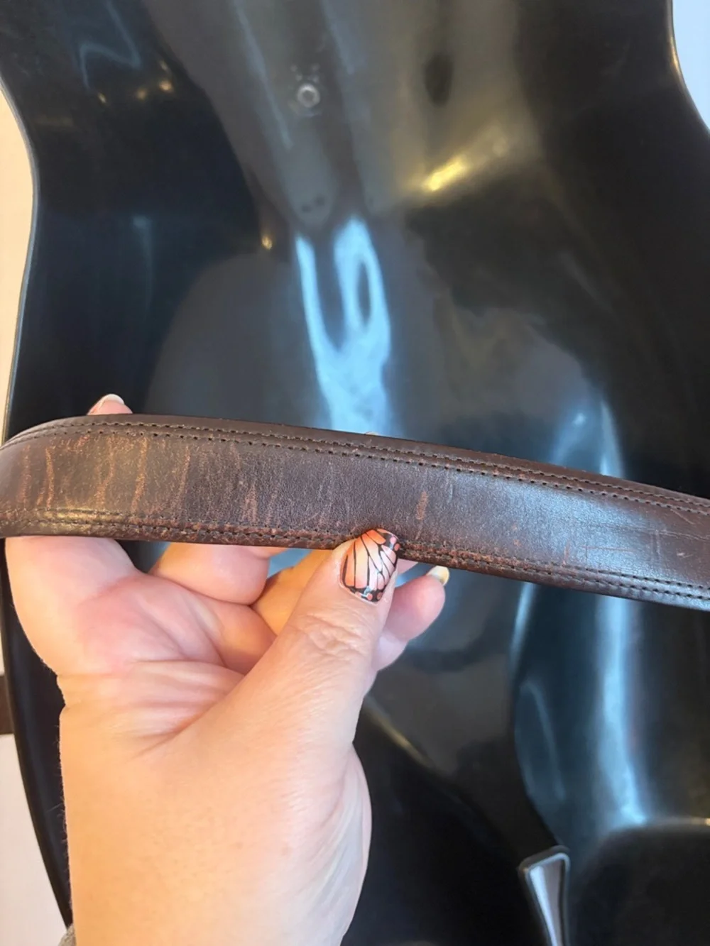 Coach Brown Leather Belt with Silver Metal Buckle